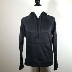 Champion Women's Hoodie Size S Black Duo-Dry Raglan Sleeves Sports Warm Up